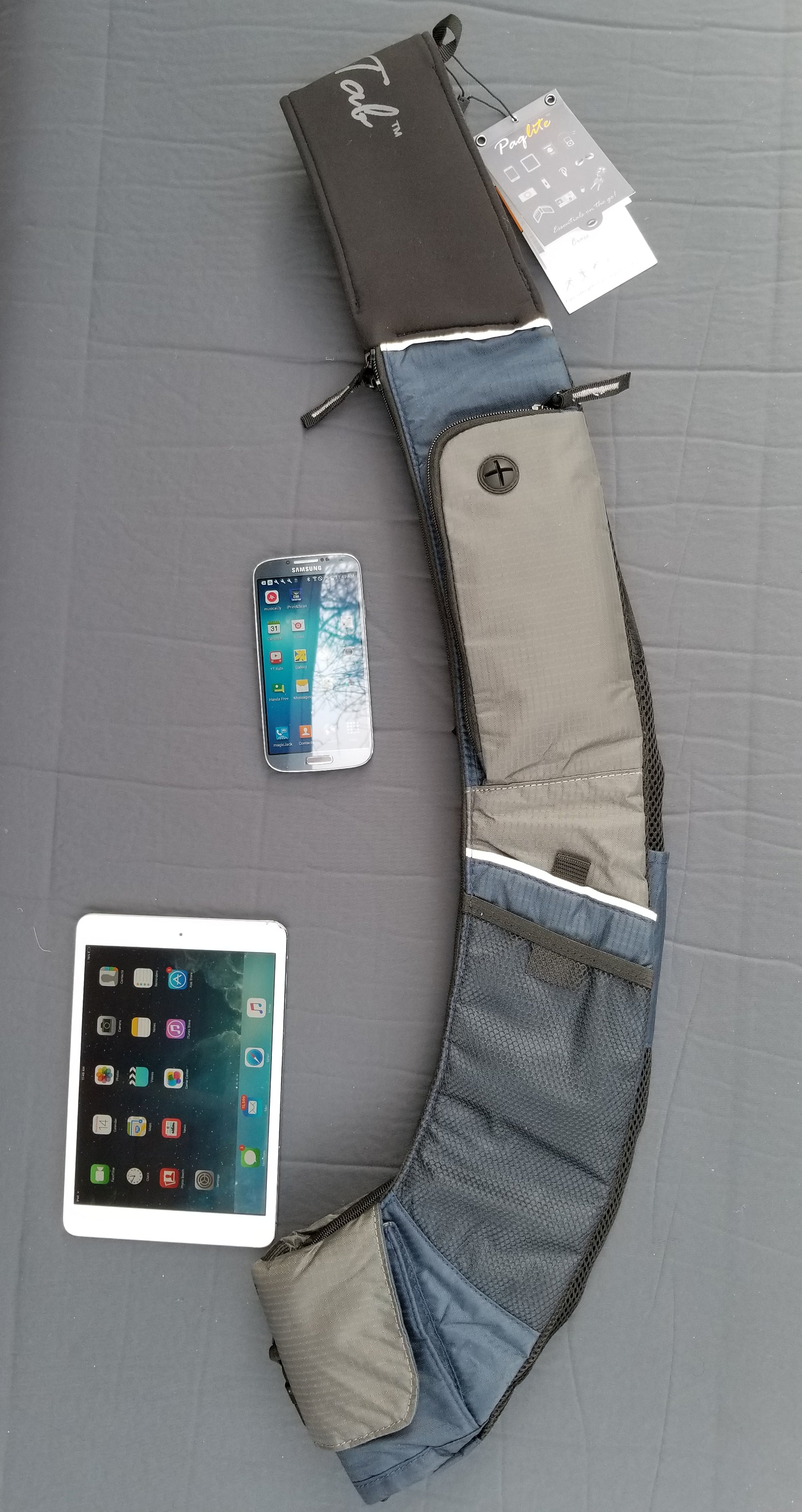 CrossTab - Navy / Gray Carry Your Tablet, Mobile & Your Other Essentials In Style On The Go!